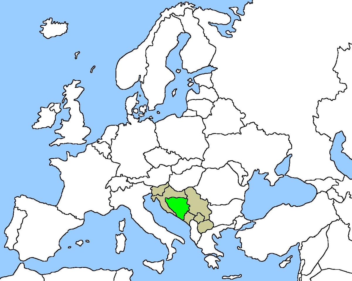Mapa da Bósnia localização 
