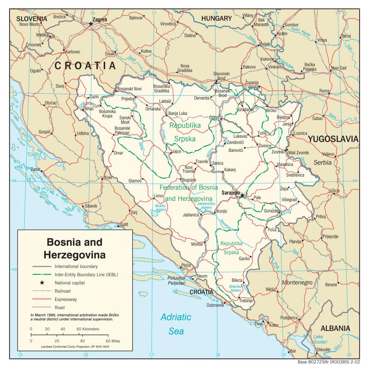 A bósnia-Herzegovina mapa