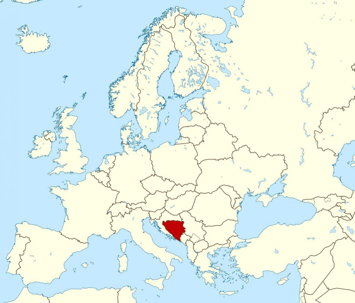 Mapa da Bósnia localização no mundo