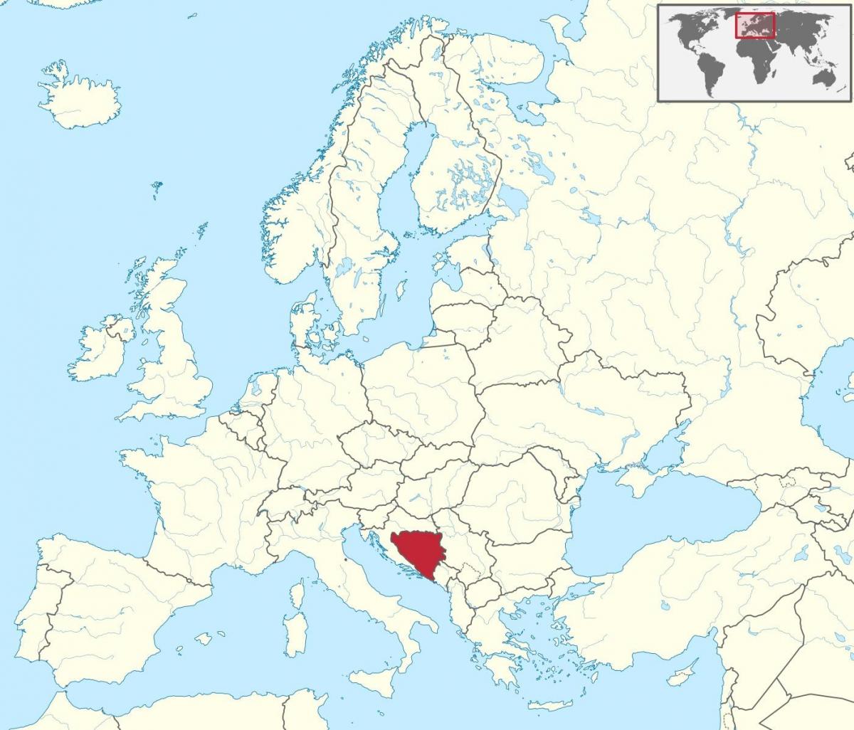 A bósnia em um mapa da europa