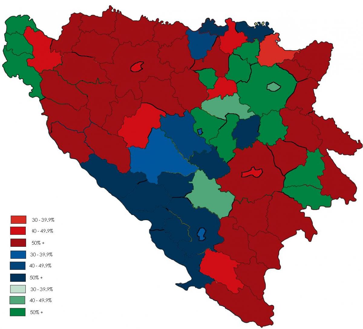 Bósnia religião mapa