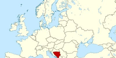 Bósnia e Herzegovina no mapa