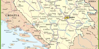 Mapa da Bósnia estrada