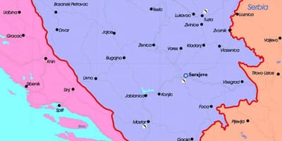 Bósnia e Herzegovina mapa político