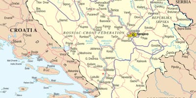 Mapa da Bósnia