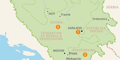 Mapa de sarajevo, Bósnia